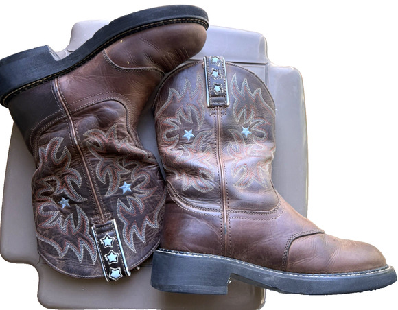 Ariat Shoes - Ariat Women's ProBaby Western Cowboy Leather Boots Driftwood Brown 10001132 7.5B